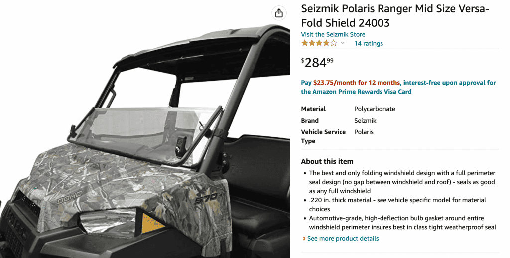 Polaris Ranger 570 Midsize UTV & Accessories Review folding windshield