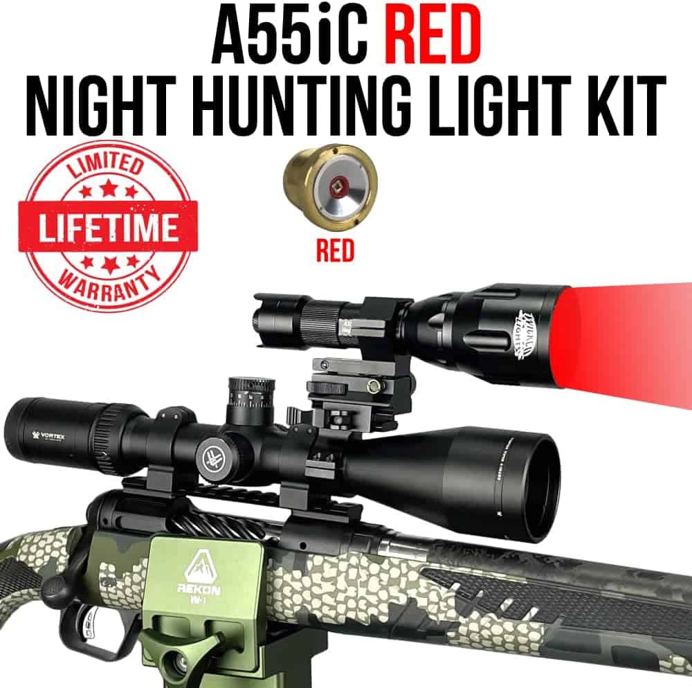 Wicked Lights A55iC Red Night coyote Hunting Light Kit 